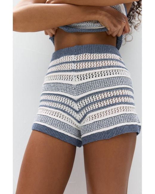Pull&Bear Multicolor Häkelshorts Mit Streifen