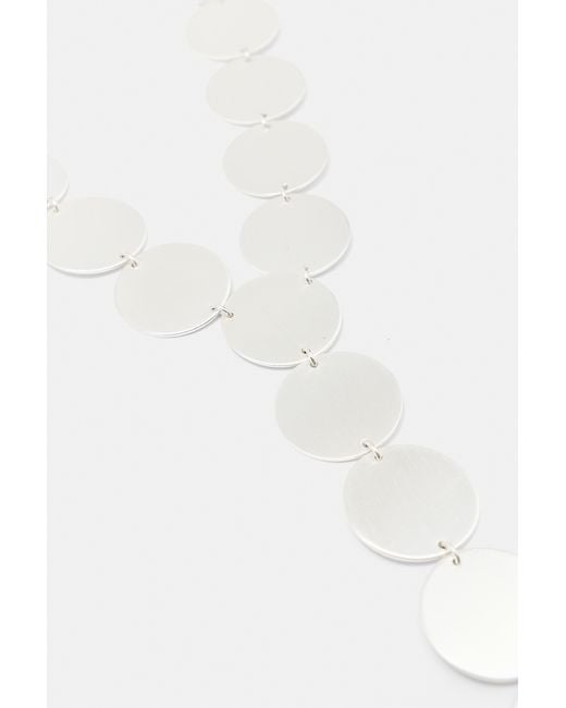 Pull&Bear White Circle Lariat Necklace