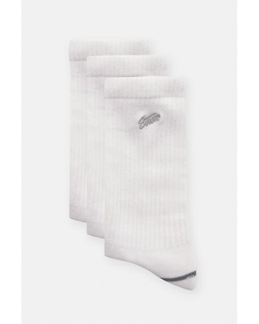 Pull&Bear White Pack Of 3 Pairs Of Sports Socks for men