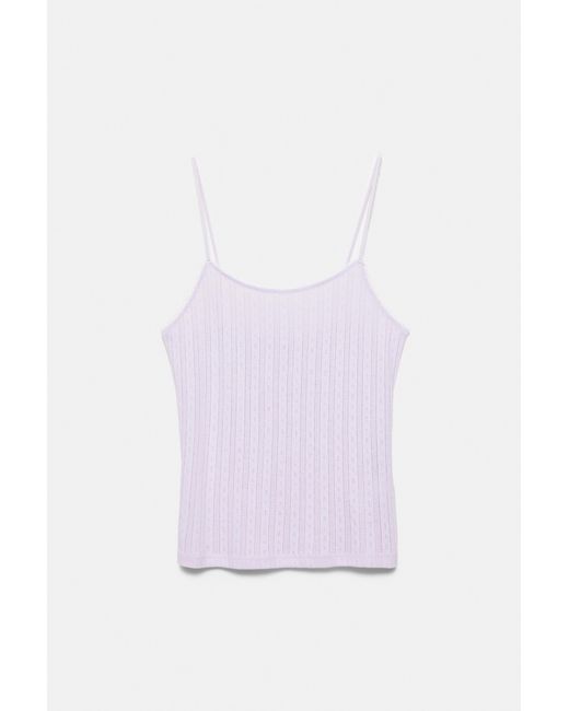 Pull&Bear Natural Strappy Pointelle Knit Top