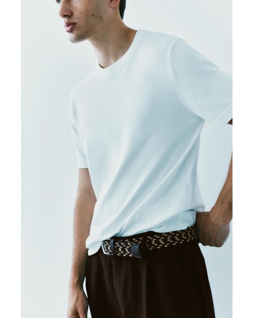 Pull&Bear Black Braided Belt for men