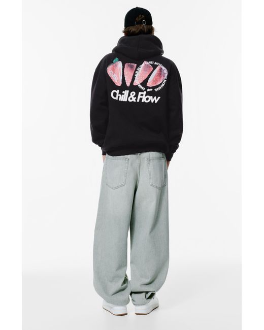 Pull&Bear Stwd Erdbeer-Kapuzen-Sweatshirt in Black für Herren