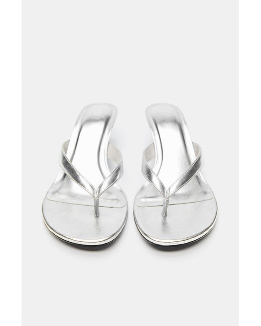 Pull&Bear Blue Metallic Heeled Sandals