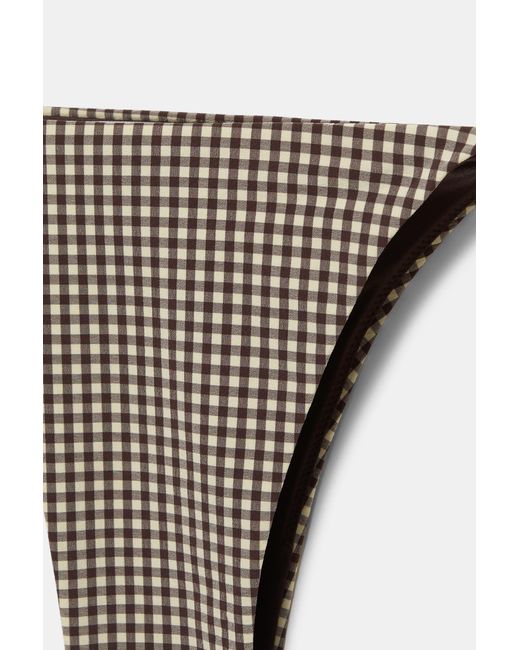 Pull&Bear Brown Gingham Bikini Top