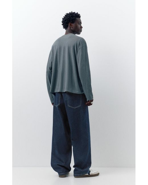 Pull&Bear Blue Relaxed Fit Baggy Jeans for men