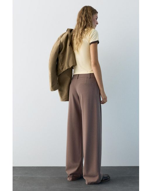 Pull&Bear Brown Darted Smart Trousers