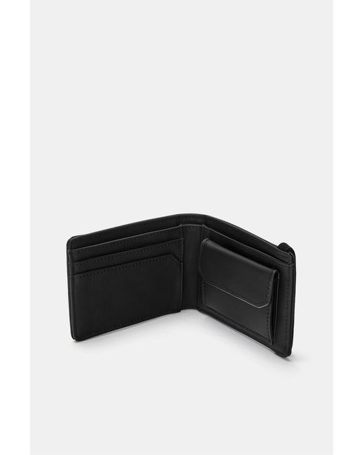 Pull&Bear Black Rubberised Wallet for men