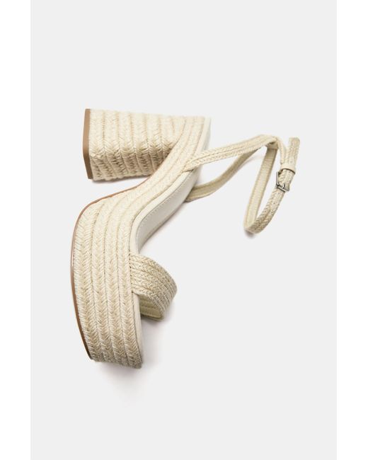Pull&Bear White Platform High-Heel Sandals
