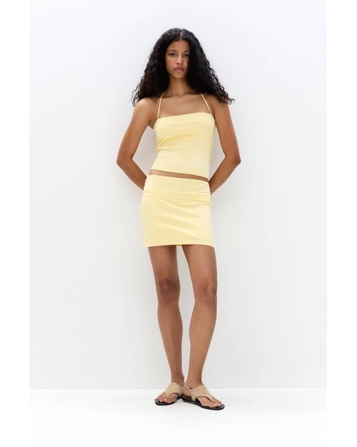Pull&Bear Natural Top Mit Carré-Ausschnitt