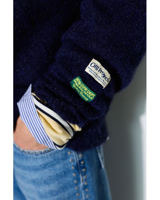 Pull&Bear Blue Basic Round Neck Jumper