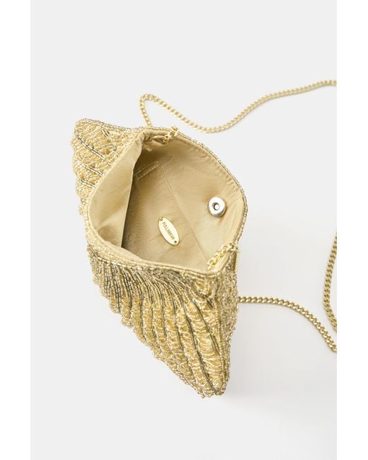 Pull&Bear Blue Muschelförmige Tasche Mit Perlen