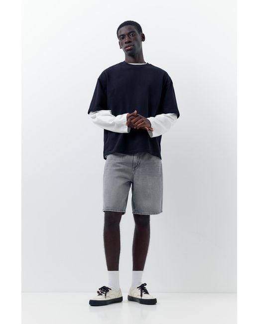 Pull&Bear Blue Standard Denim Bermuda Shorts for men