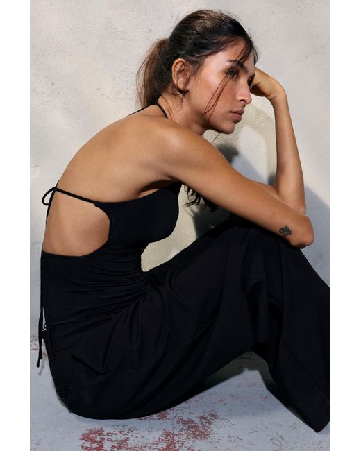 Pull&Bear Blue Gathered Halter Bodysuit