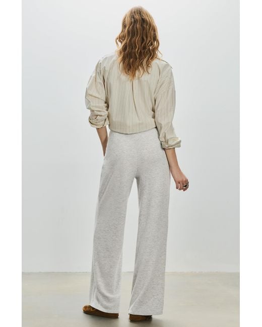 Pull&Bear White Wide-Leg Soft Touch Trousers