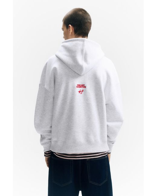 Pull&Bear Gray Stwd Studio Hoodie for men