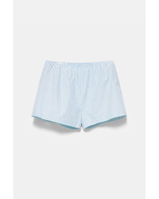 Pull&Bear Gestreepte Pyjamalook Short in het Blue