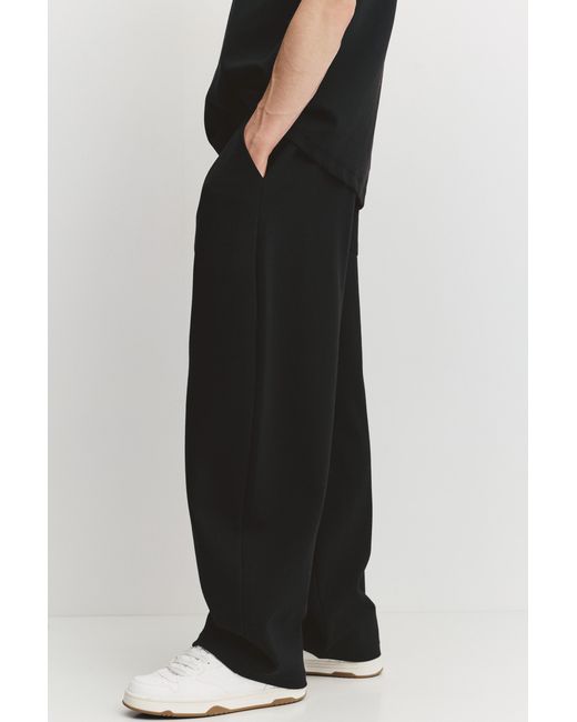 Pull&Bear Black Balloon Interlock Tracksuit Trousers for men