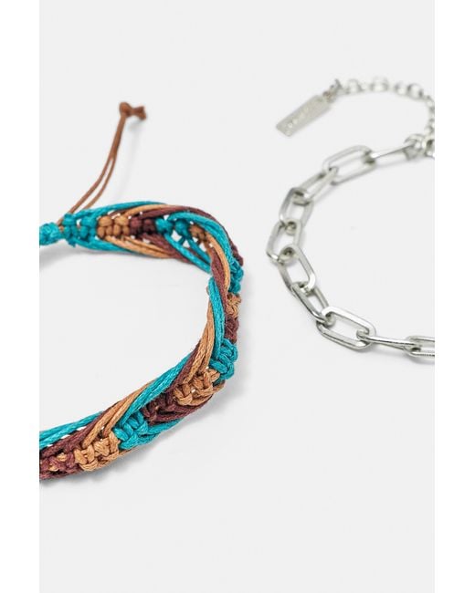 Set 4 Bracciali Combinati di Pull&Bear in White da Uomo