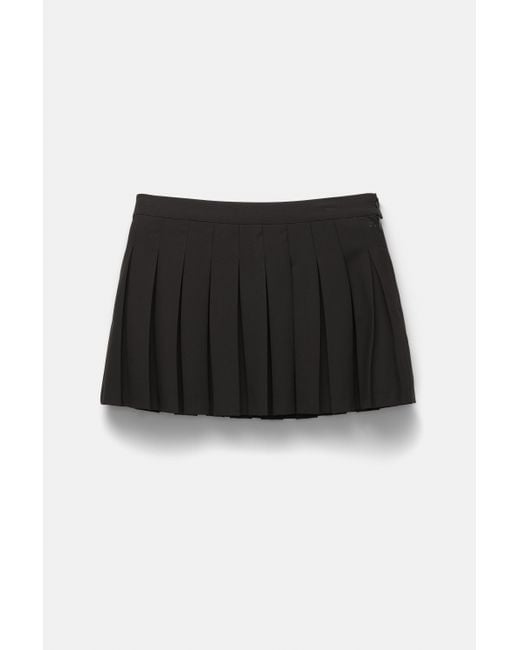 Pull&Bear Black Pleated Mini Skirt