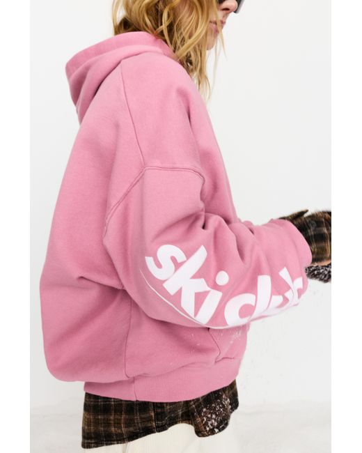 Pull&Bear Pink Ski Club Hoodie