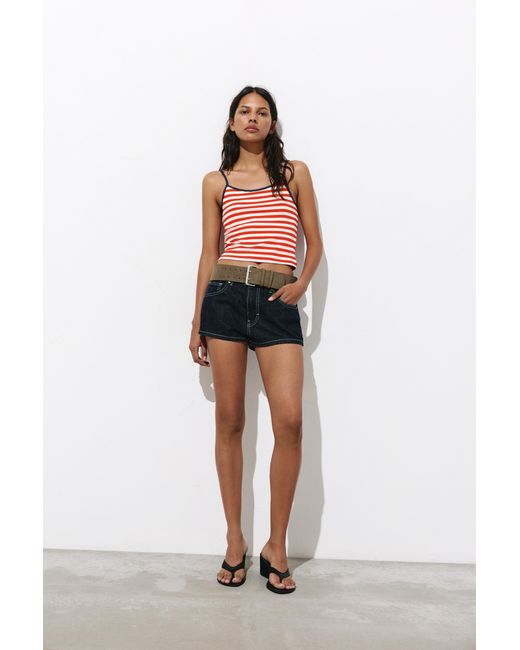Pull&Bear Red Striped Strappy Top