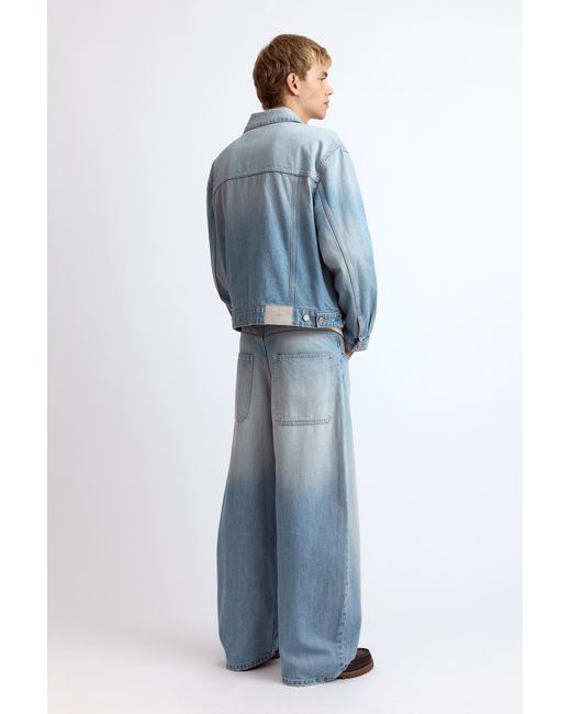 Pull&Bear Blue Trucker Denim Jacket for men