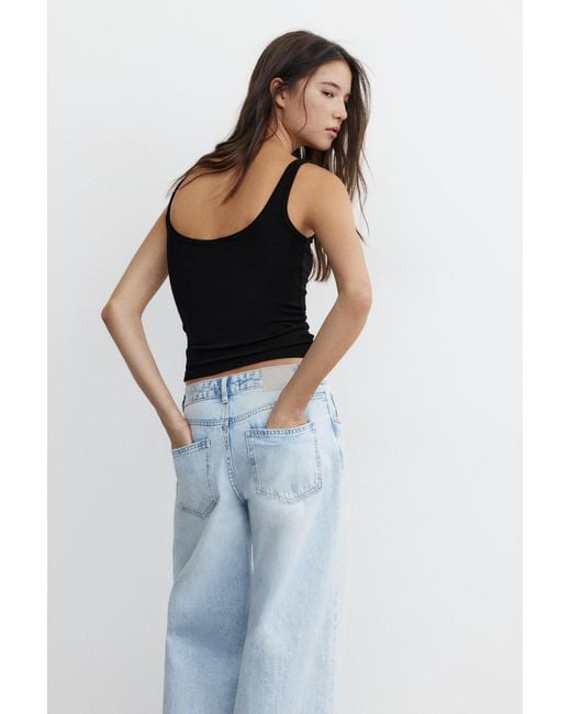 Pull&Bear Tanktop Met Modal in het Black