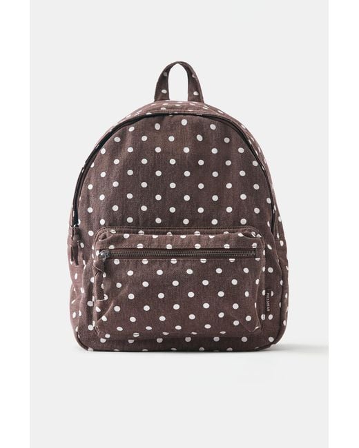 Pull&Bear Brown Polka Dot Backpack
