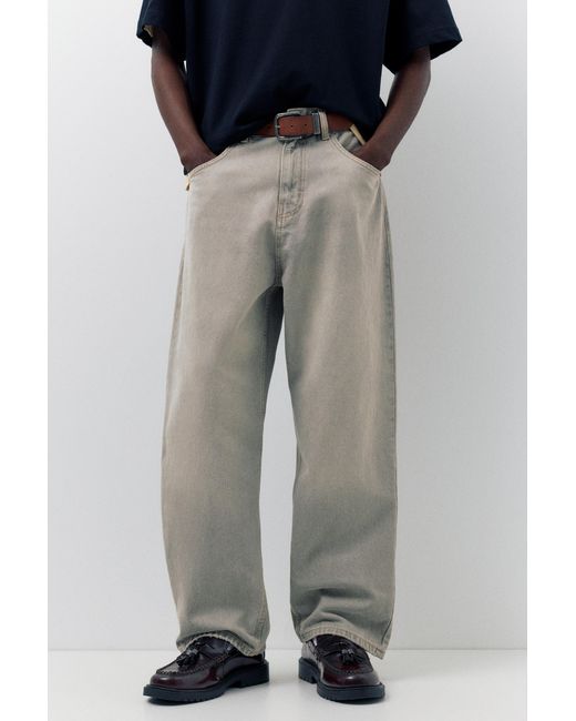 Pull&Bear Blue Relaxed Fit Baggy Jeans for men