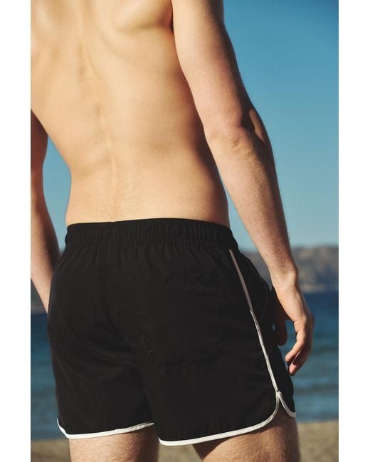 Pull&Bear Black Stwd Board Shorts for men
