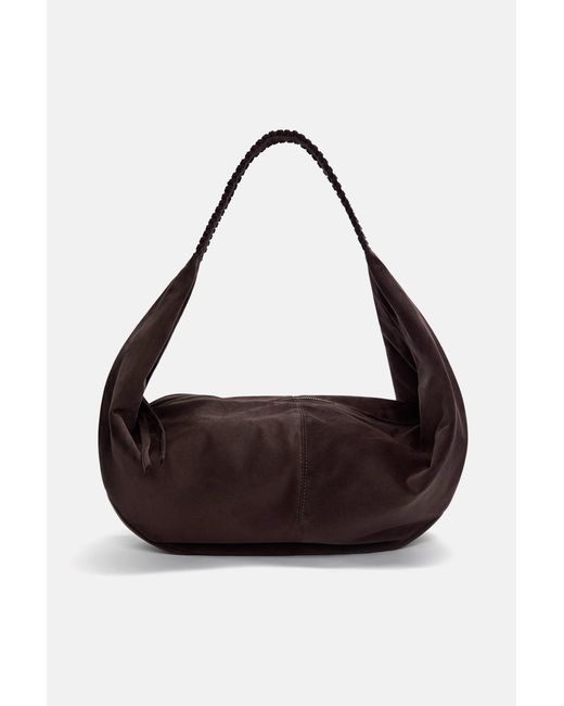 Pull&Bear White Maxi-Shopper-Tasche Wildlederimitat