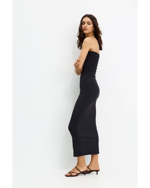 Pull&Bear Blue Schulterfreies Kleid Polyamid