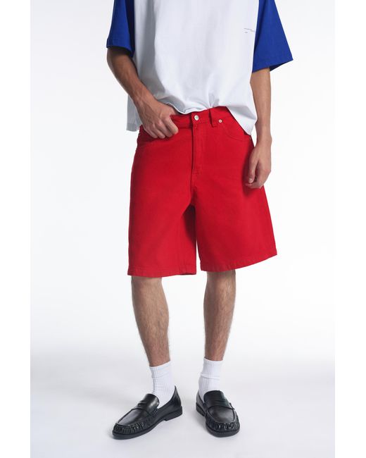 Pull&Bear Gray Baggy Denim Bermuda Shorts for men