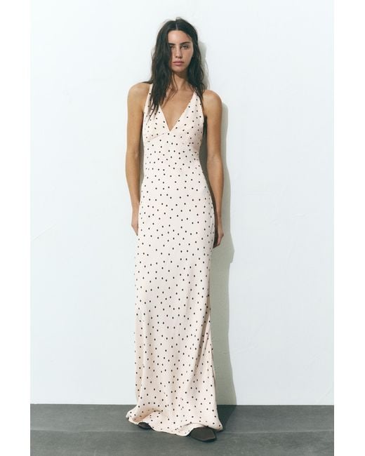 Pull&Bear Multicolor Satin Polka Dot Backless Dress
