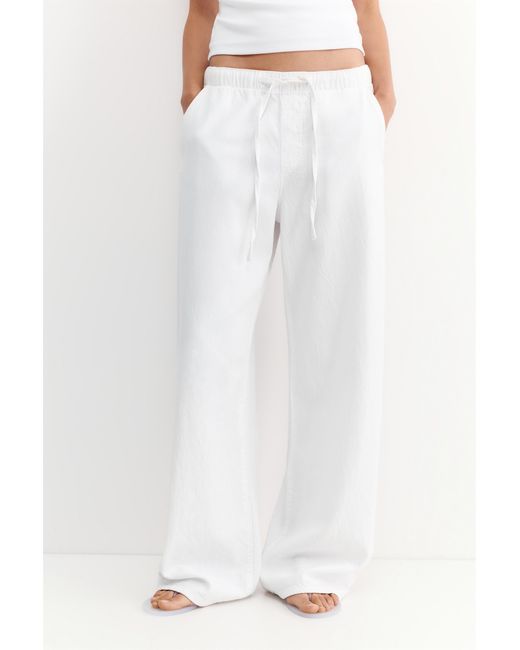 Pull&Bear Denim Joggingbroek Met Lage Taille in het White
