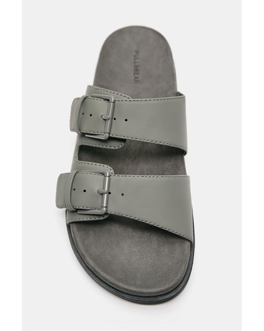 Pull&Bear Green Buckled Sandals for men
