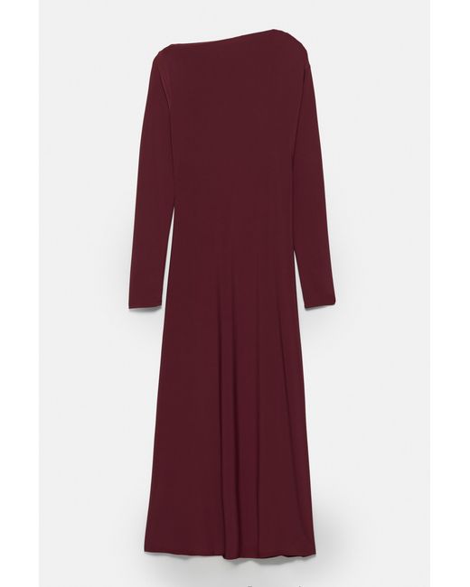 Pull&Bear Purple Soft Draped Midi Dress