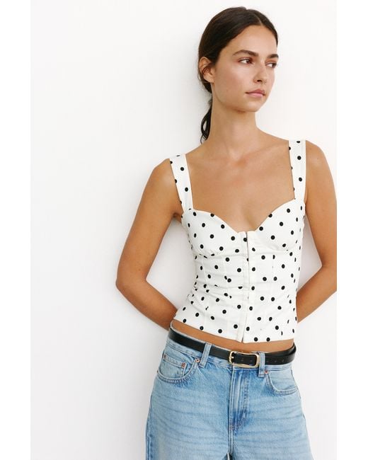 Pull&Bear Blue Strappy Corsetry-Inspired Top