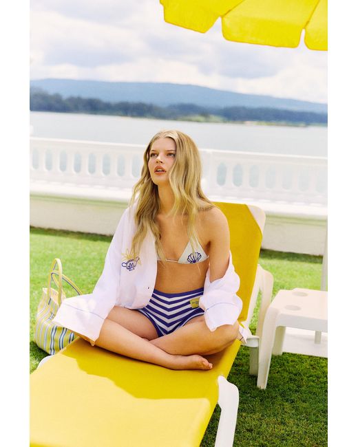 Haut De Bikini Triangle Brodé Pull&Bear en coloris Yellow