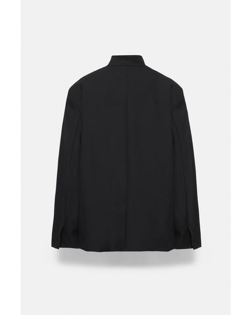 Pull&Bear Zwarte Blazer Met Overslag in het Black