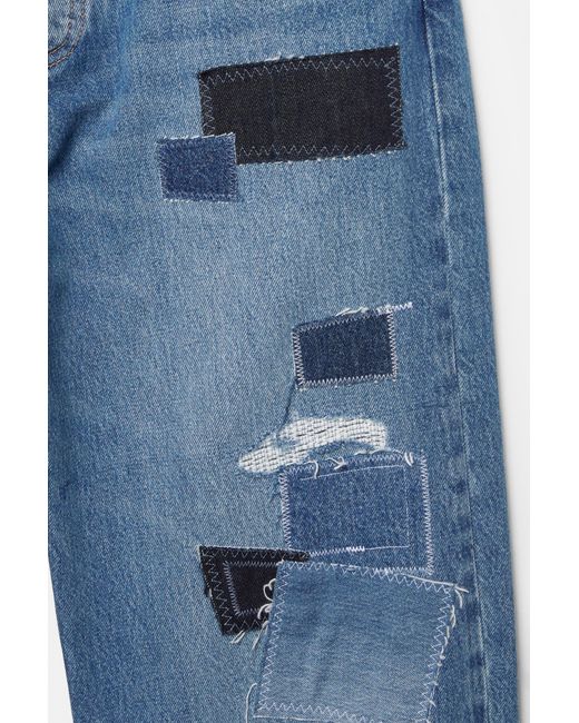 Pull&Bear Baggy Patchwork Jeans in het Blue voor heren