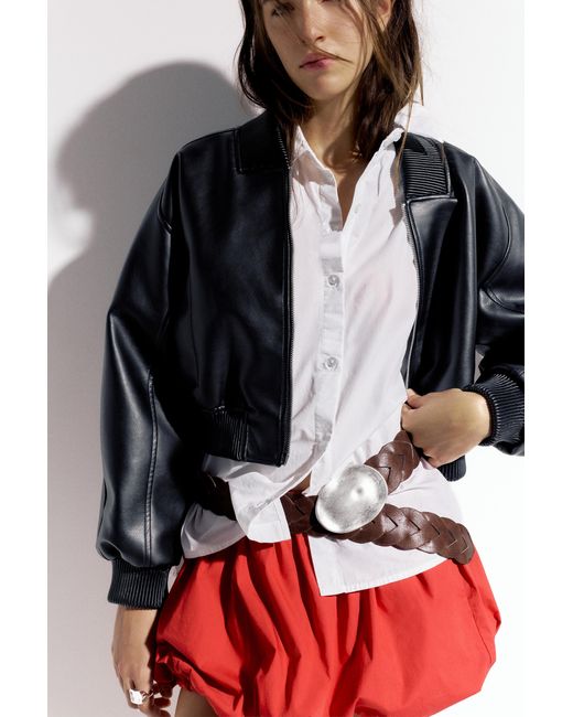 Pull&Bear Gray Irregular Oval Buckle Belt