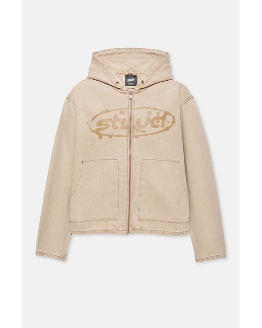 Pull&Bear Brown Stwd Hooded Jacket for men
