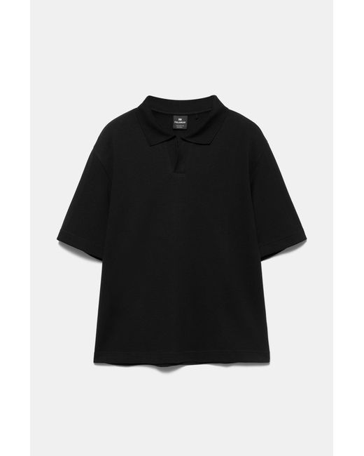 Pull&Bear Interlock Polo Met Korte Mouw in het Blue voor heren