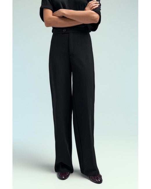 Pull&Bear Blue Wide-Leg Darted Trousers