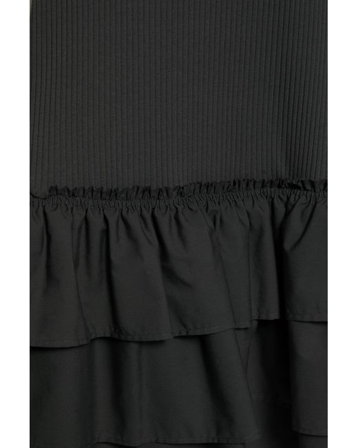 Vestito Corto Combinato Con Volant di Pull&Bear in Black