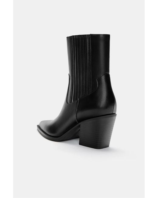 Pull&Bear Blue Cowboy Heel Ankle Boots