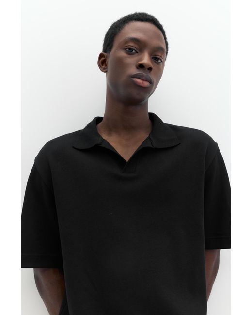 Pull&Bear Blue Short Sleeve Interlock Polo Shirt for men