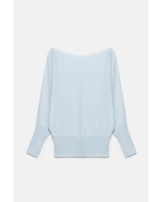 Pull&Bear Blue Fine Knit Asymmetric Jumper