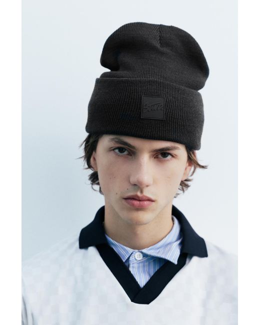 Pull&Bear Black Beanie Hat for men